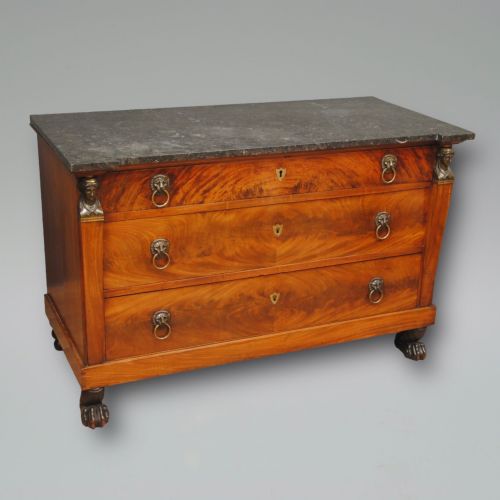 A Fine French Mahogany Empire Commode