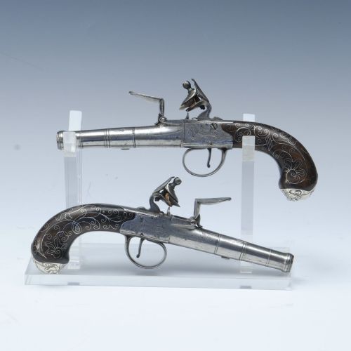 Pair of Cannon Barrel Pocket Pistols by Turvey