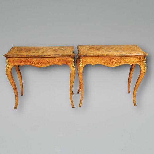 A FINE PAIR OF FRENCH MARQUETRY CARD TABLES - ADDITIONAL PHOTO 1