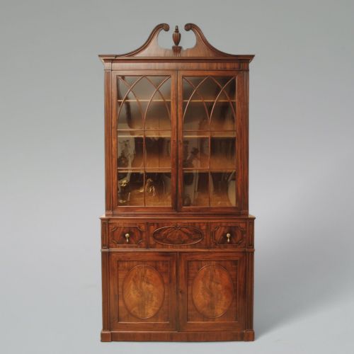 FINE REGENCY PERIOD SECRETAIRE BOOKCASE BY WALKER OF LANCASTER