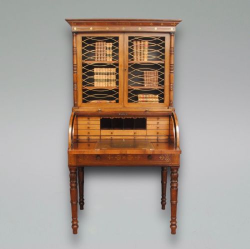 A FINE REGENCY ROSEWOOD SECRETAIRE CABINET - ADDITIONAL PHOTO 1