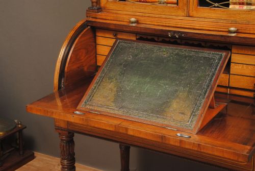 A FINE REGENCY ROSEWOOD SECRETAIRE CABINET - ADDITIONAL PHOTO 4