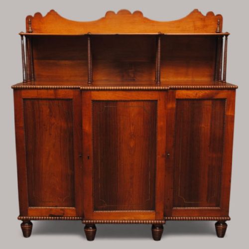 PAIR OF ROSEWOOD AND BRASS INLAID BREAKFRONT SIDE CABINETS - ADDITIONAL PHOTO 2