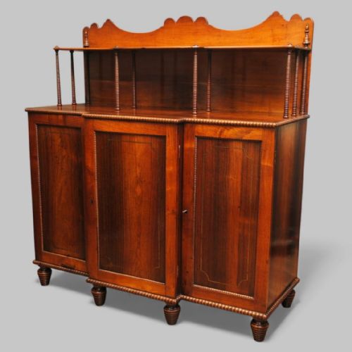 PAIR OF ROSEWOOD AND BRASS INLAID BREAKFRONT SIDE CABINETS - ADDITIONAL PHOTO 3