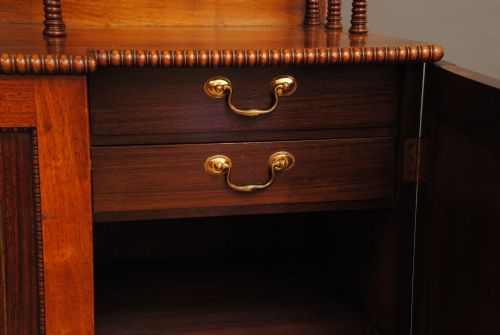 PAIR OF ROSEWOOD AND BRASS INLAID BREAKFRONT SIDE CABINETS - ADDITIONAL PHOTO 5
