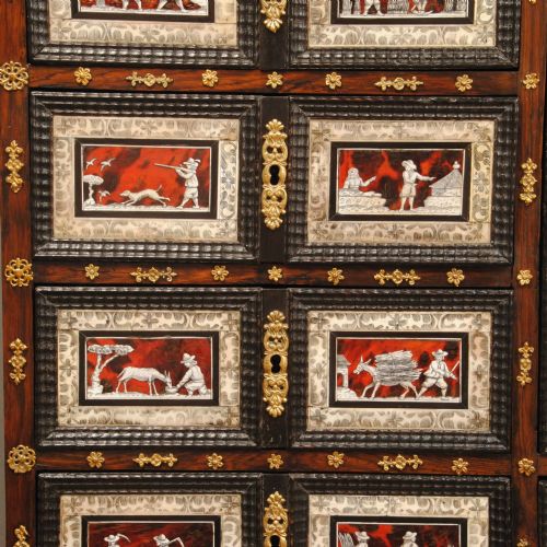 SUPERB SPANISH INLAID CABINET ON STAND - ADDITIONAL PHOTO 4