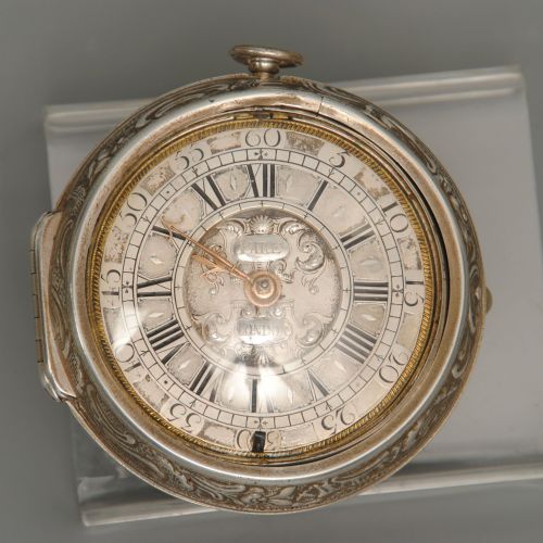 FINE SILVER PAIR CASED POCKET WATCH WITH CHAMPLEVE DIAL - ADDITIONAL PHOTO 1