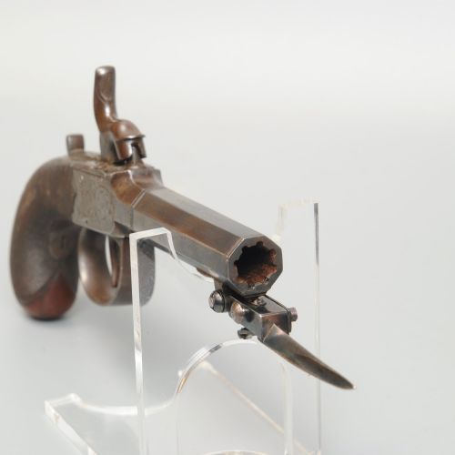 A PAIR OF BOXLOCK PERCUSSION PISTOLS WITH FLICK BAYONETS - ADDITIONAL PHOTO 1