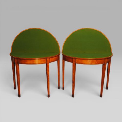 A FINE PAIR OF 18TH CENTURY SATINWOOD CARD TABLES - ADDITIONAL PHOTO 4