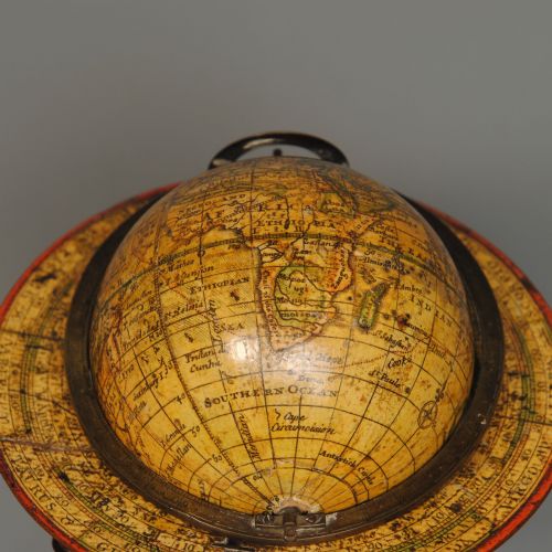 A RARE 18TH CENTURY MINIATURE TABLE GLOBE - ADDITIONAL PHOTO 3