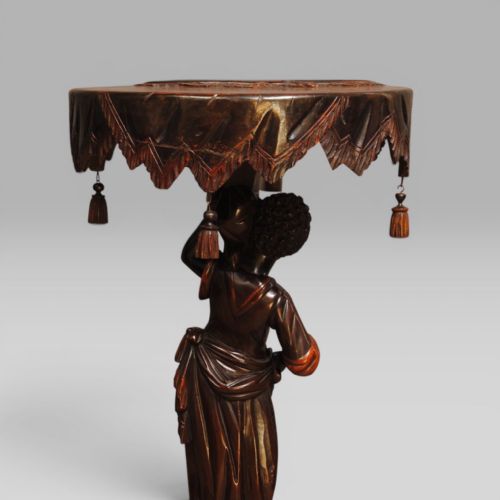 A VENETIAN CARVED AND POLYCHROMED BLACKAMOOR TABLE - ADDITIONAL PHOTO 3