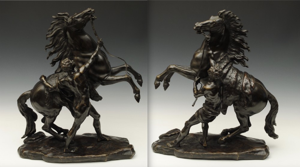 A fine pair of  French 19th century bronzes of The Marly Horses