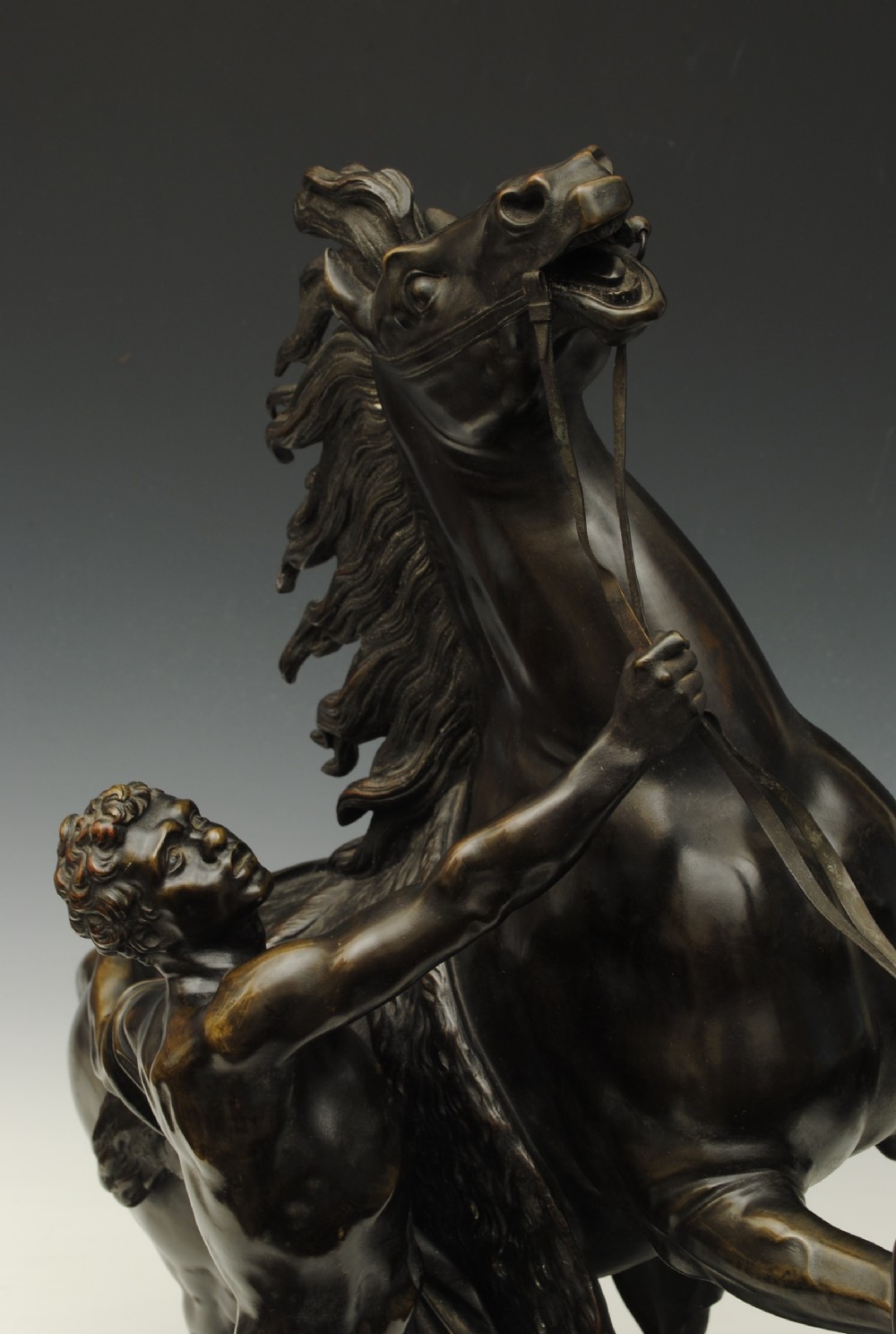 A fine pair of  French 19th century bronzes of The Marly Horses View II