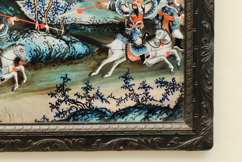 CHINESE REVERSE GLASS PAINTING IN ORIGINAL FRAME. View II