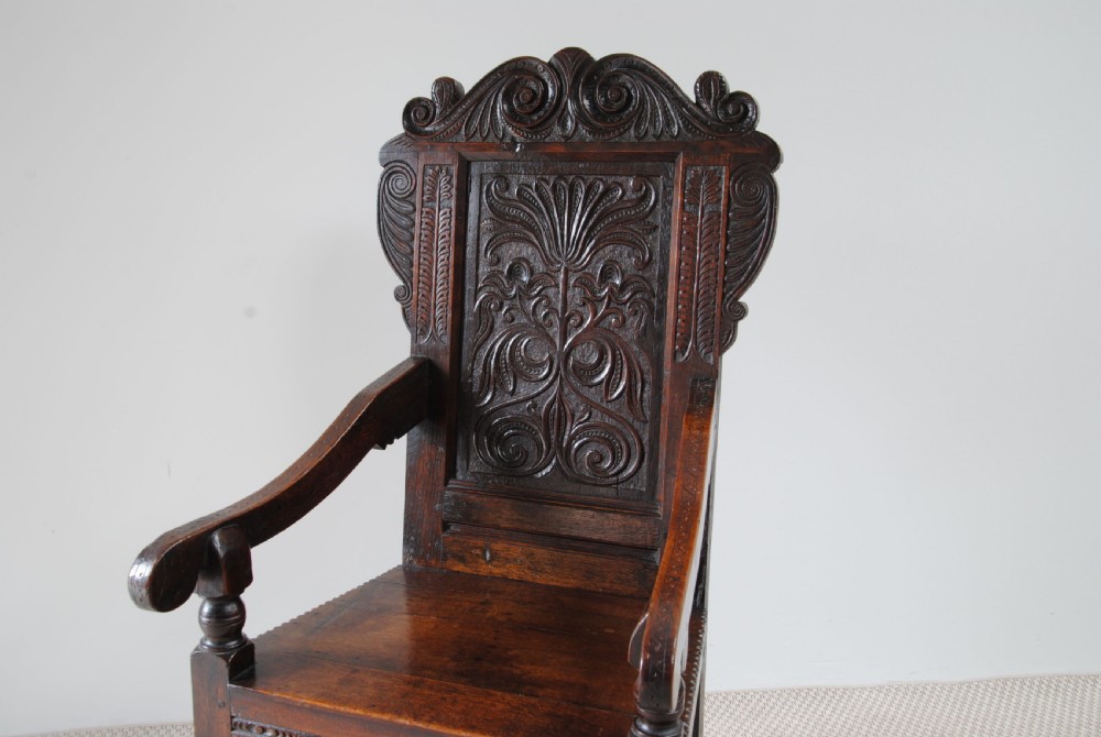 FINE EXAMPLE OF A 17TH CENTURY OAK WAINSCOT ARMCHAIR, YORKSHIRE View III