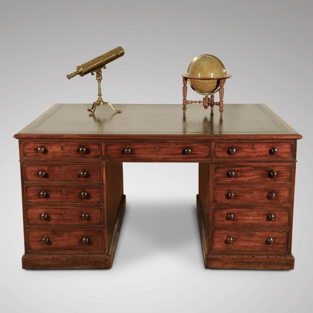 FINE REGENCY PERIOD MAHOGANY PARTNERS DESK