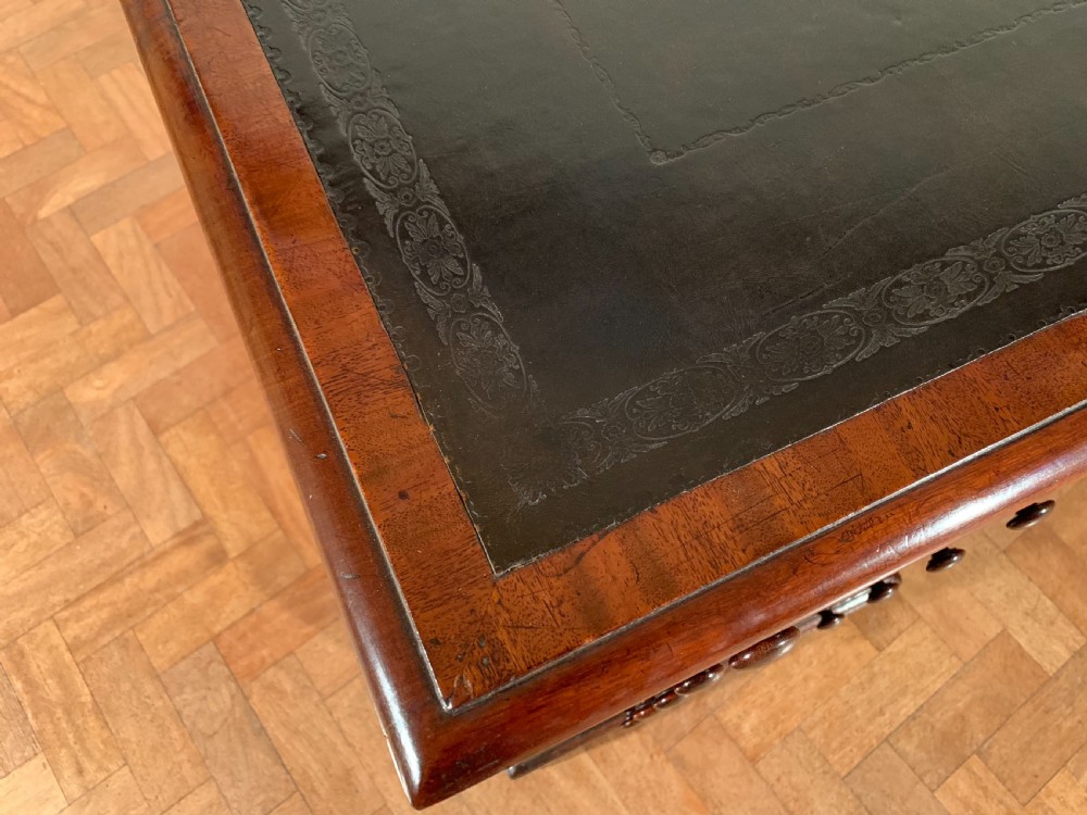 FINE REGENCY PERIOD MAHOGANY PARTNERS DESK View IV