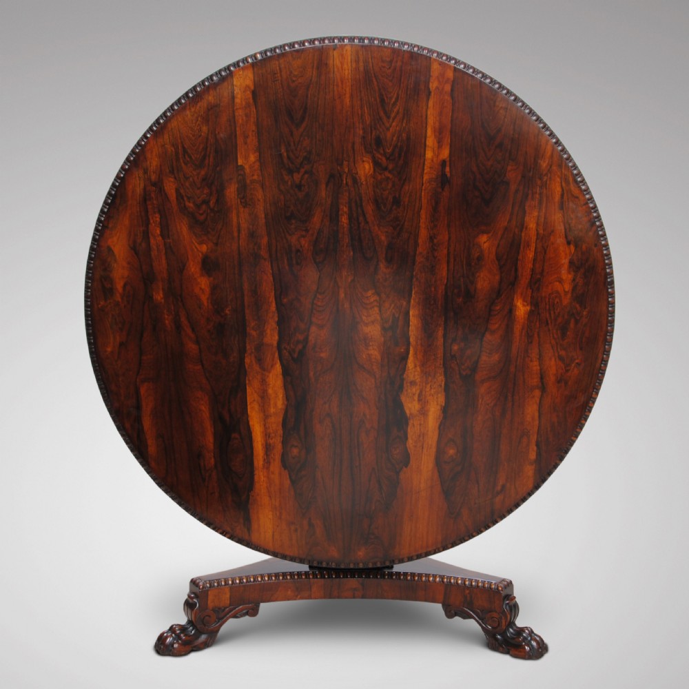 A fine regency period rosewood centre or breakfast table 