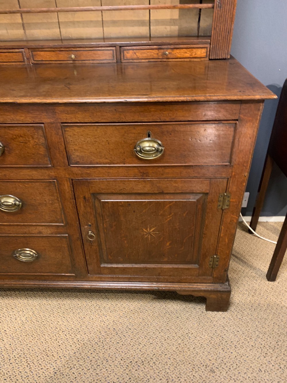 A good late 18th century oak dresser and original rack View IV