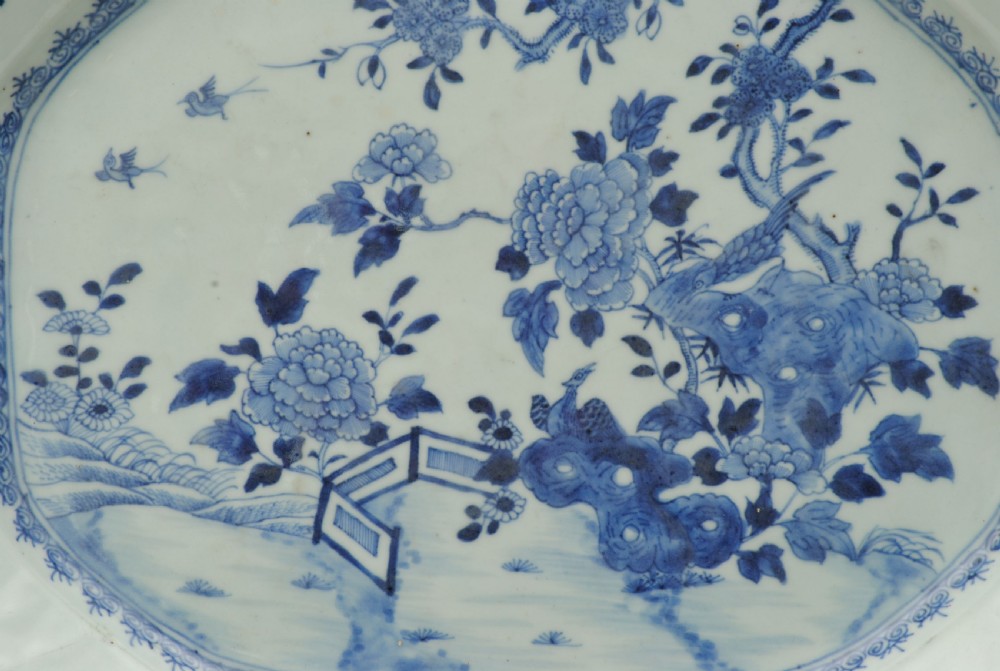 CHINESE BLUE AND WHITE MEAT PLATE View II