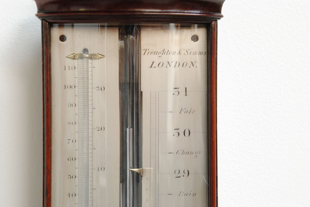AN EXCELLENT EXAMPLE OF REGENCY PERIOD MAHOGANY BOW FRONTED STICK BAROMETER View III