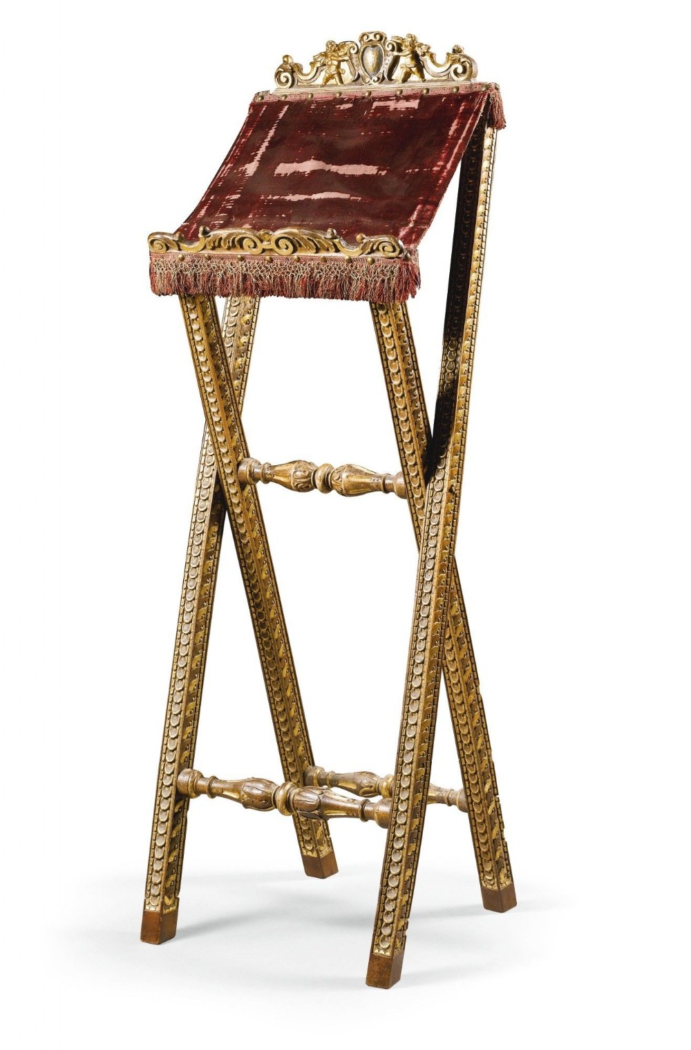 LATE 16TH CENTURY WALNUT AND PARCEL GILT LECTURN