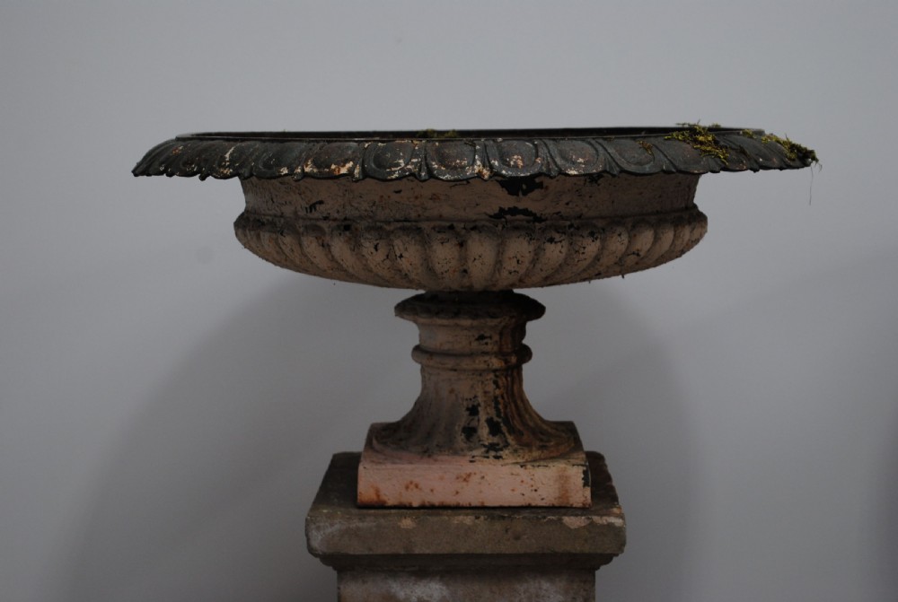 MASSIVE PAIR OF 19TH CENTURY CAST IRON URNS View IV