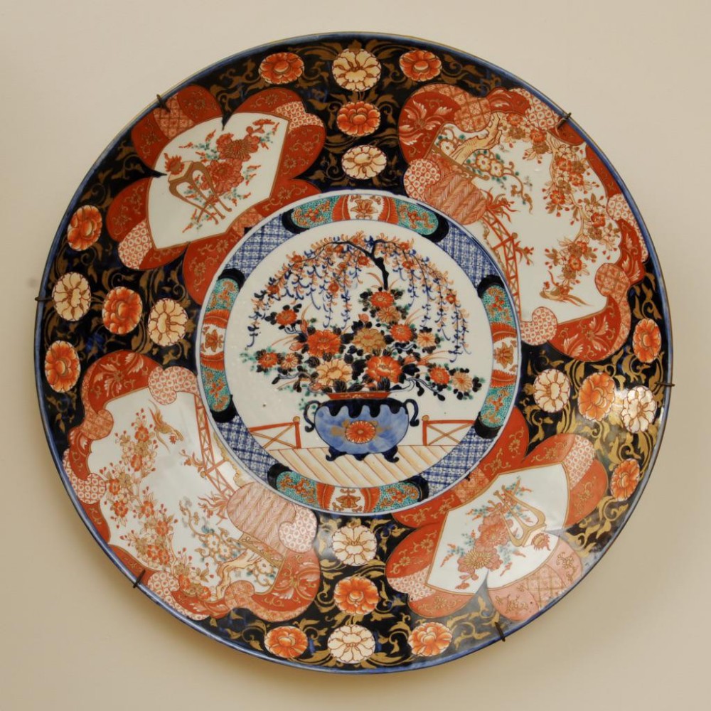 TWO VERY LARGE 19TH CENTURY IMARI CHARGERS