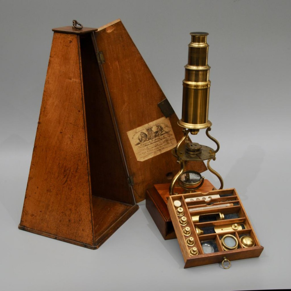 A VERY ORIGINAL REGENCY PERIOD CULPEPER MICROSCOPE BY WILLIAM HARRIS, LONDON