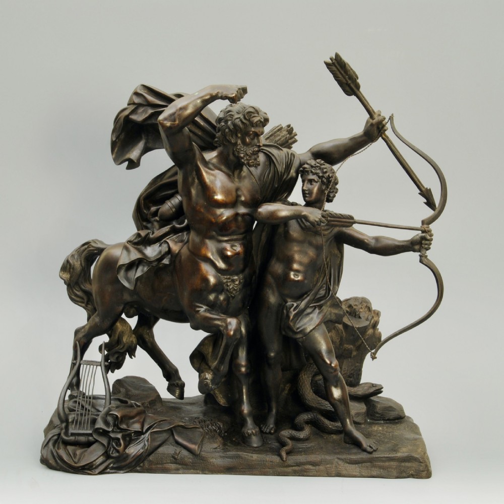 The Education of Achilles, a bronze group after Francois Rude