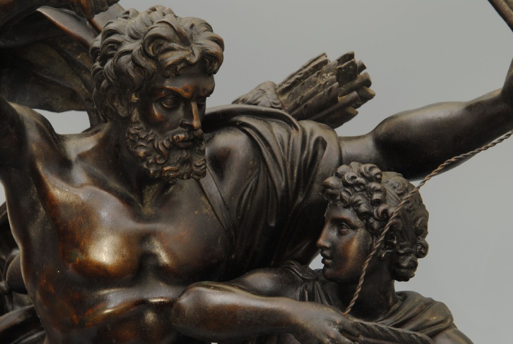 The Education of Achilles, a bronze group after Francois Rude View III