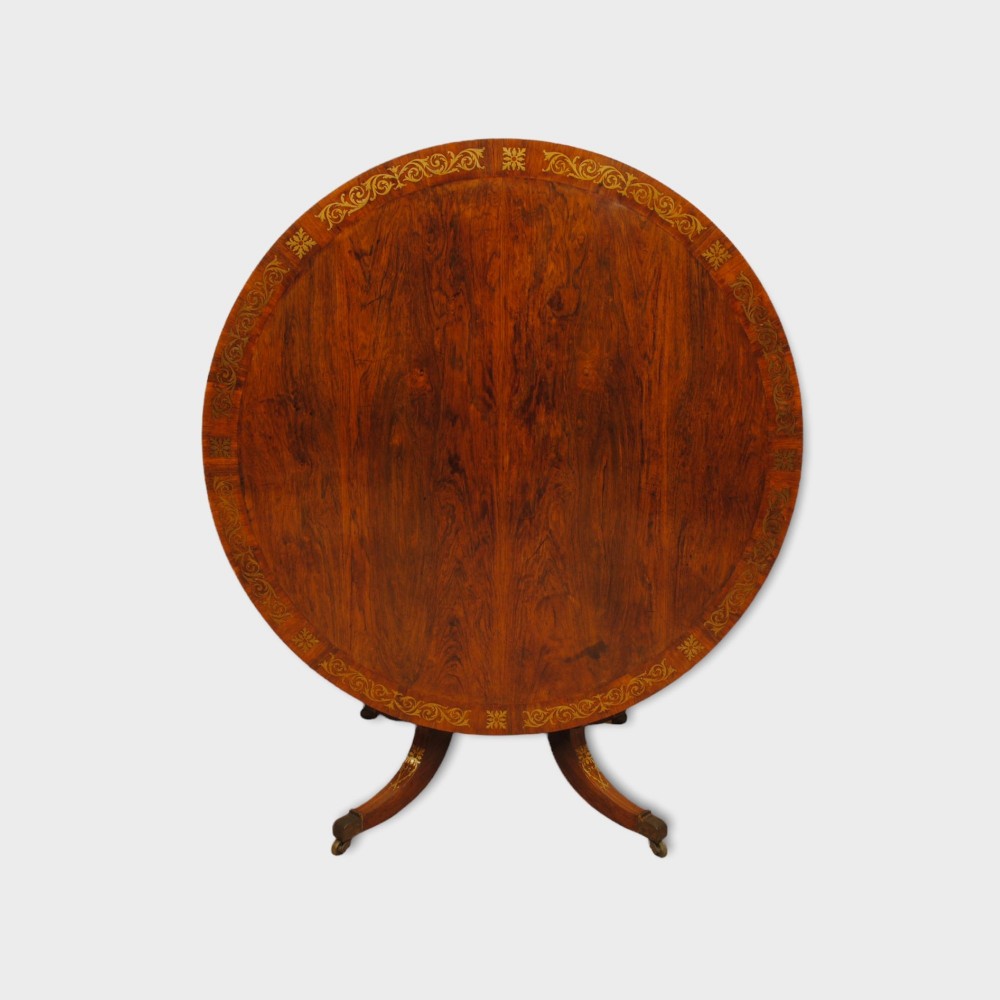 A FINE REGENCY BRASS INLAID CENTRE TABLE