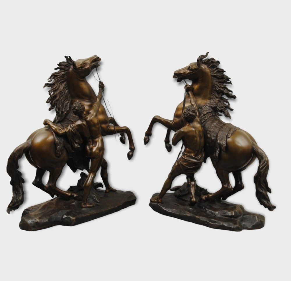 A FINE PAIR OF MID 19TH CENTURY MARLEY HORSES