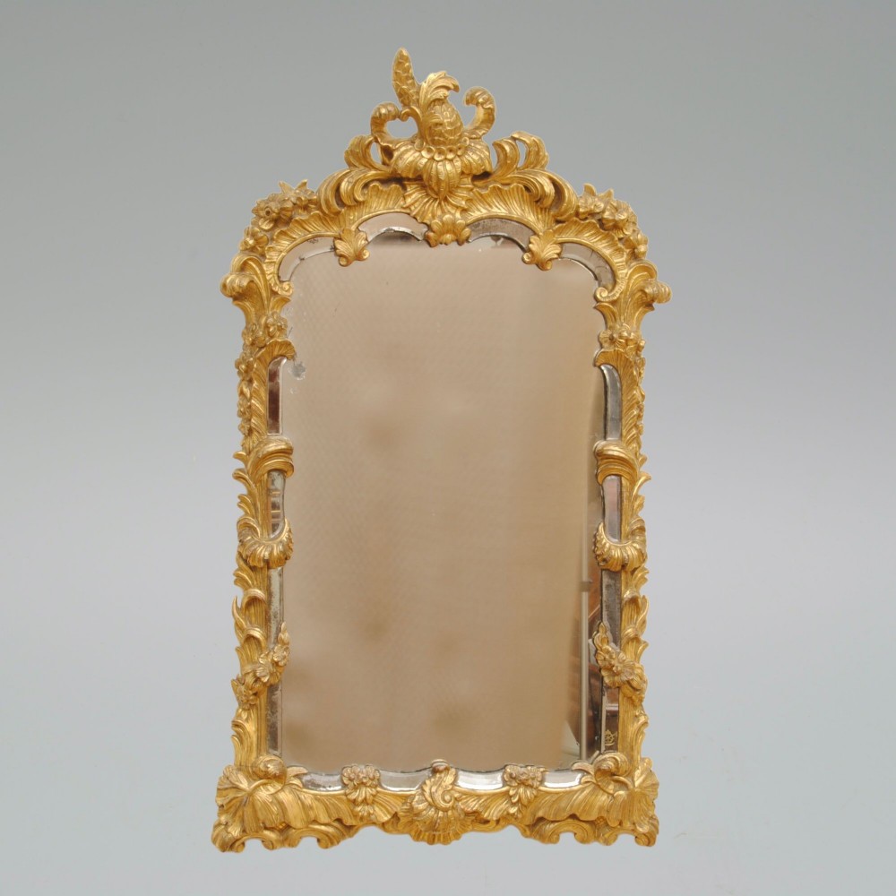 LATE 18TH CENTURY GILT WOOD AND BORDERED MIRROR