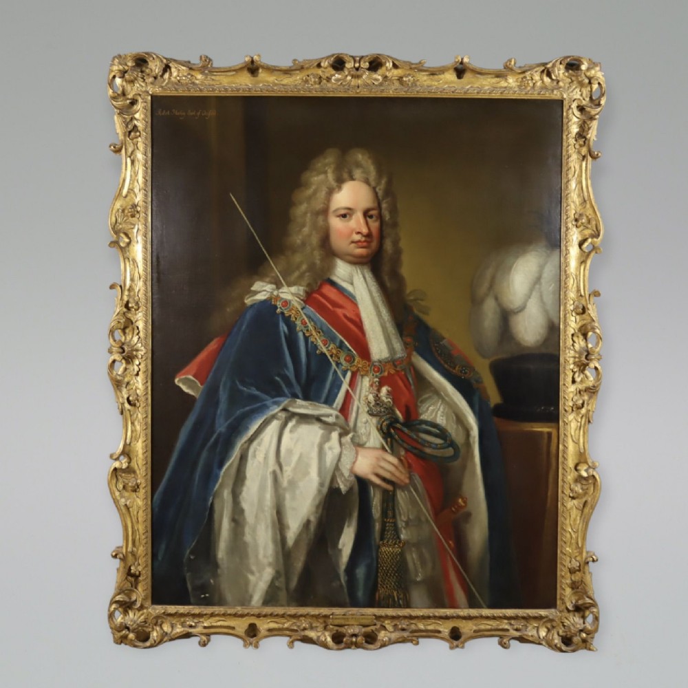 AN OIL ON CANVAS PORTRAIT OF ROBERT HARLEY, EARL OF OXFORD