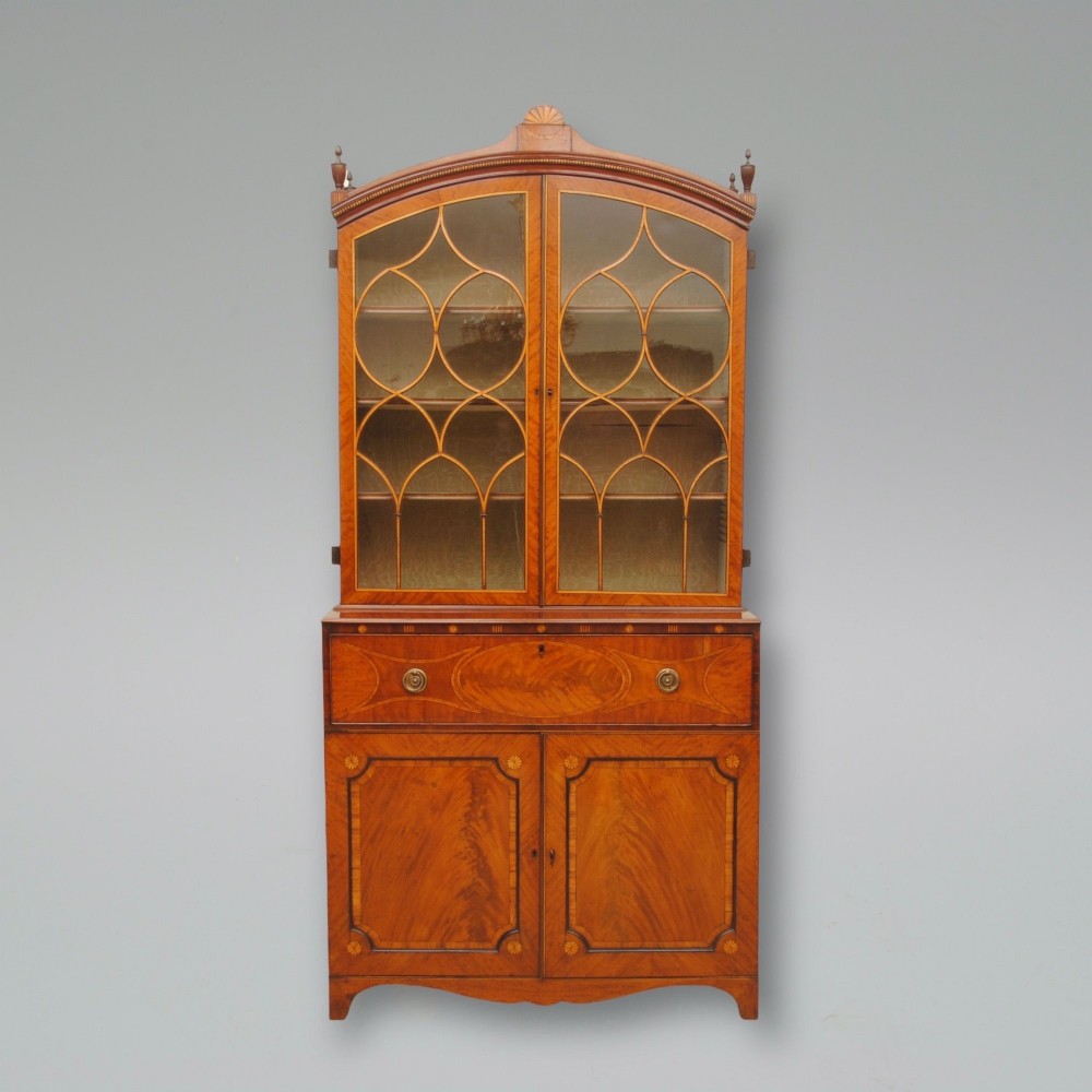 ELEGANT 18TH CENTURY HEPPLEWHITE PERIOD SECRETAIRE BOOKCASE