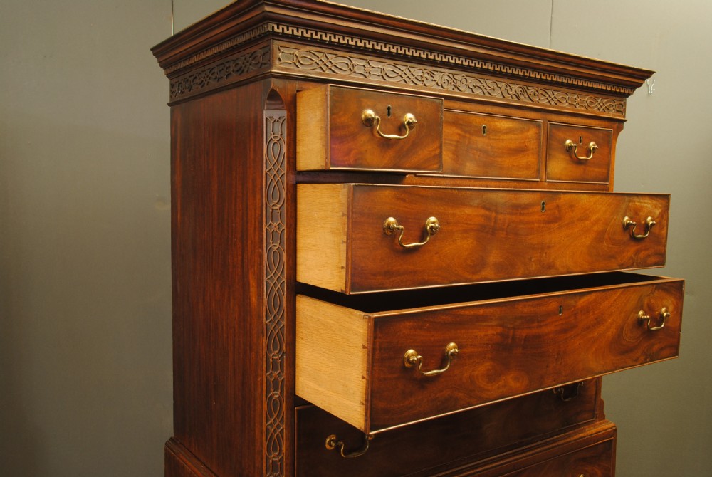 A CHIPPENDALE PERIOD MAHOGANY TALLBOY View V