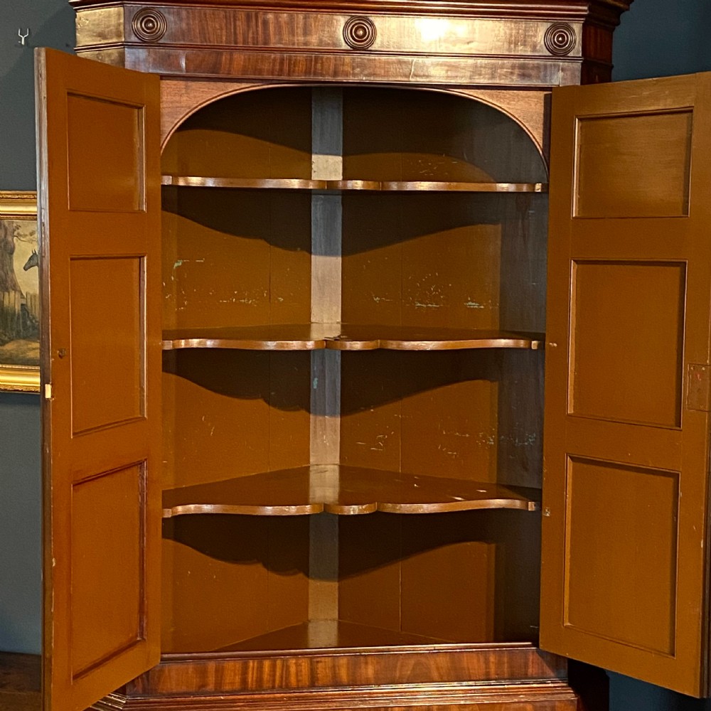 GEORGE III PERIOD MAHOGANY STANDING CORNER CUPBOARD View II