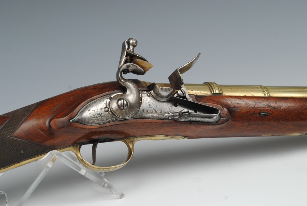 18TH CENTURY BRASS BARRELLED FLINTLOCK BLUNDERBUSS View II