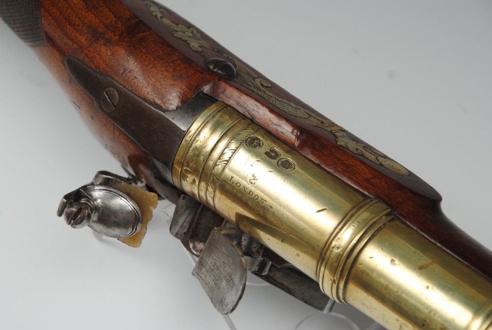 18TH CENTURY BRASS BARRELLED FLINTLOCK BLUNDERBUSS View III