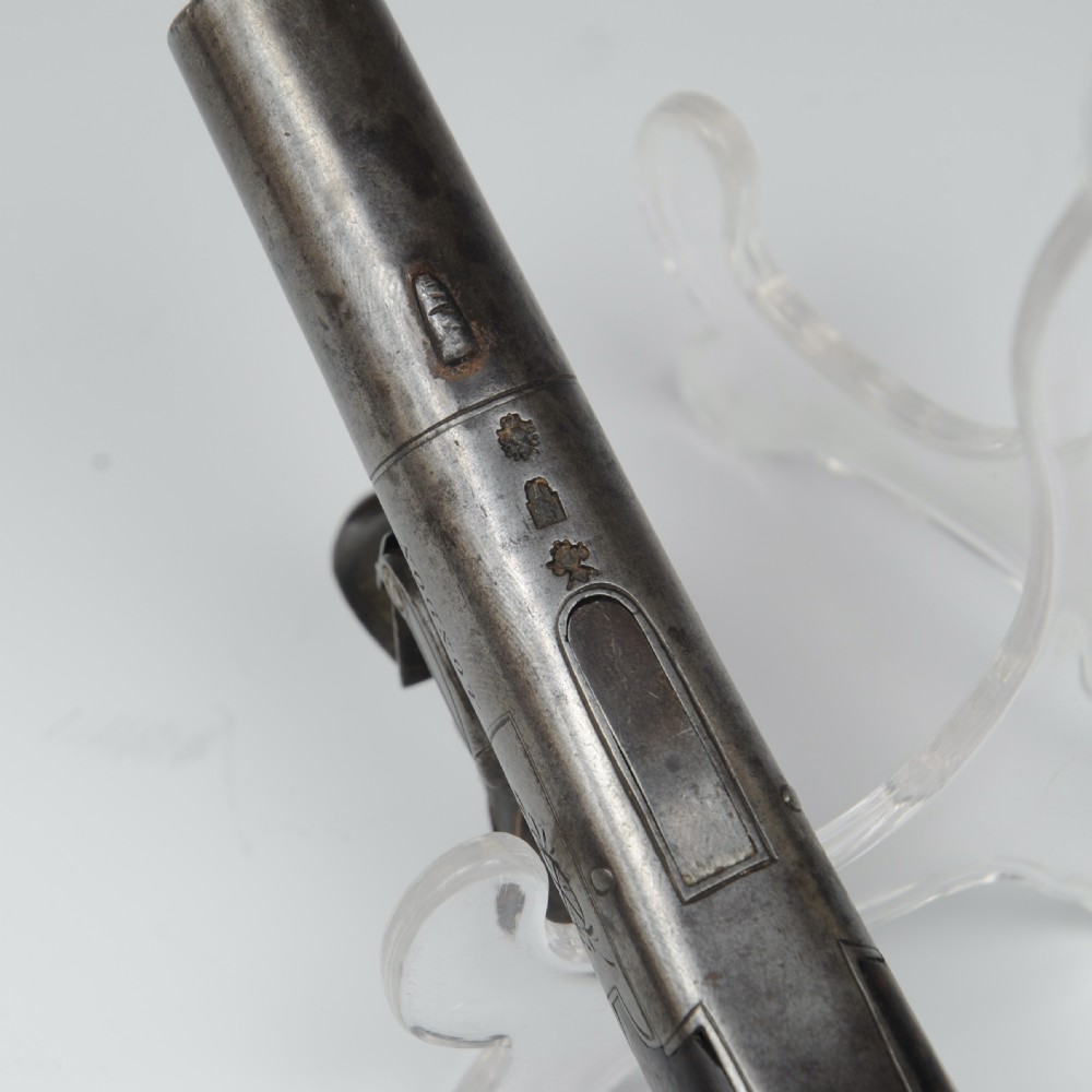 A FLINTLOCK BOX LOCK POCKET PISTOL View II