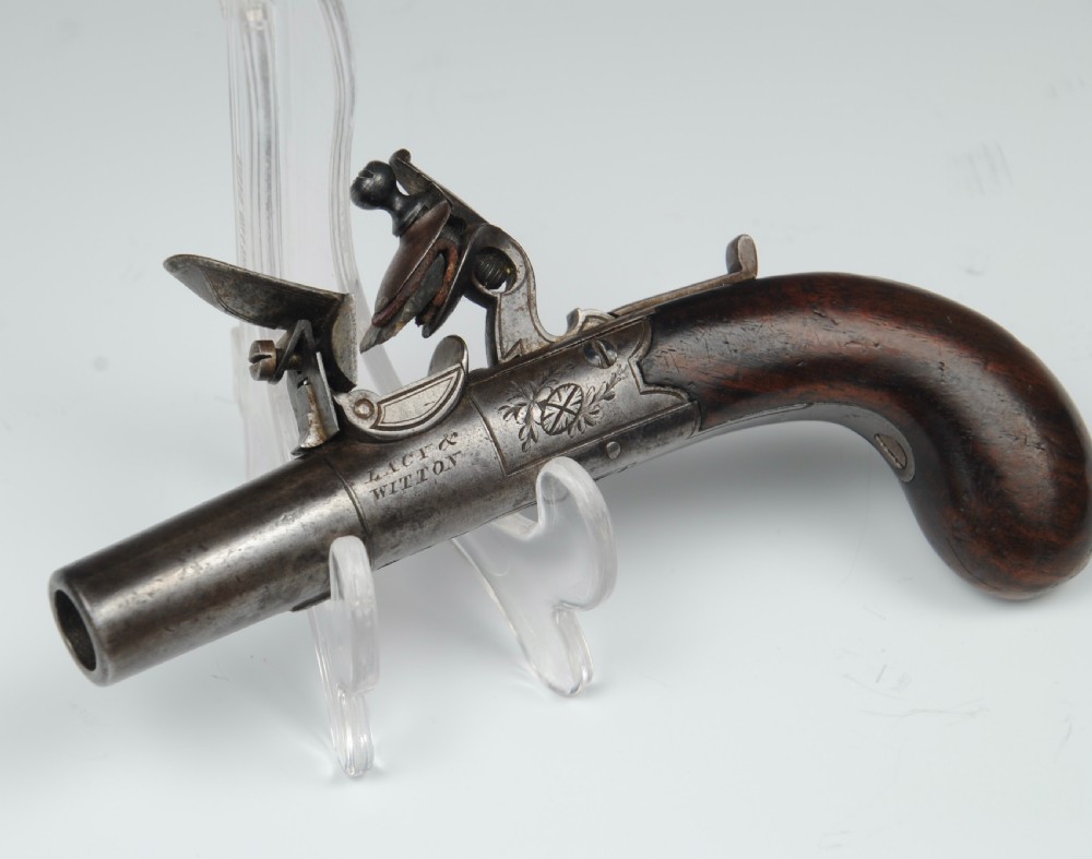 A FLINTLOCK BOX LOCK POCKET PISTOL View III