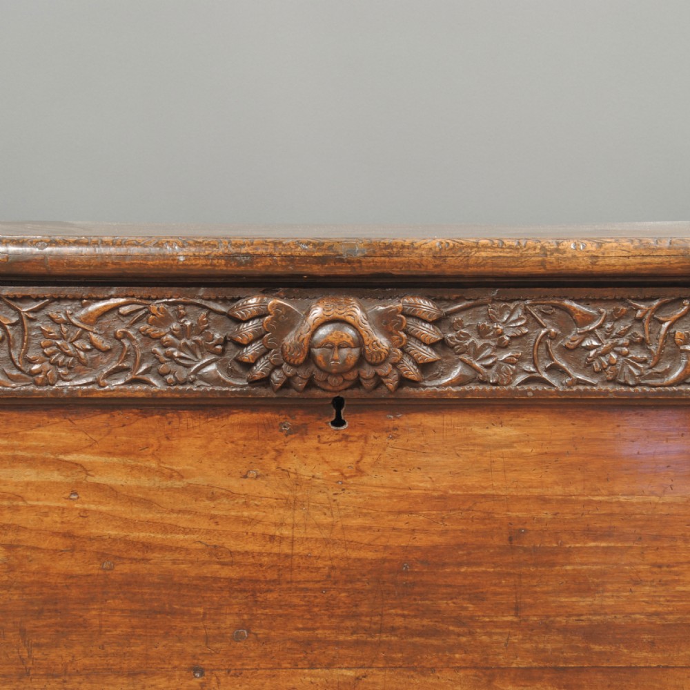 A RARE SPANISH COLONIAL CARVED COFFER View V