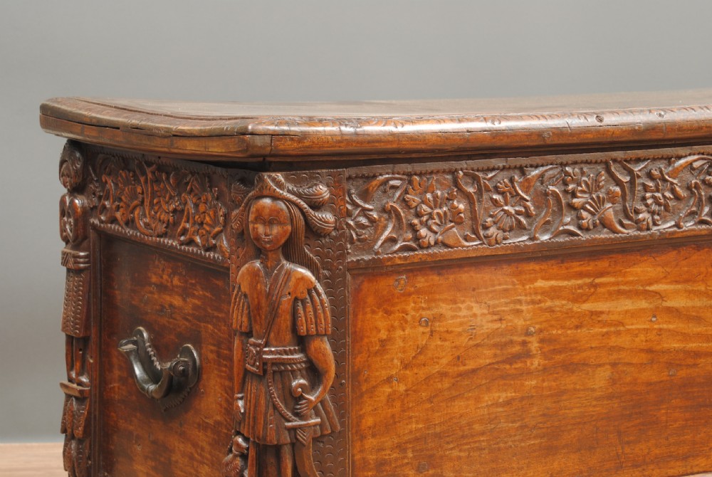 A RARE SPANISH COLONIAL CARVED COFFER View VI