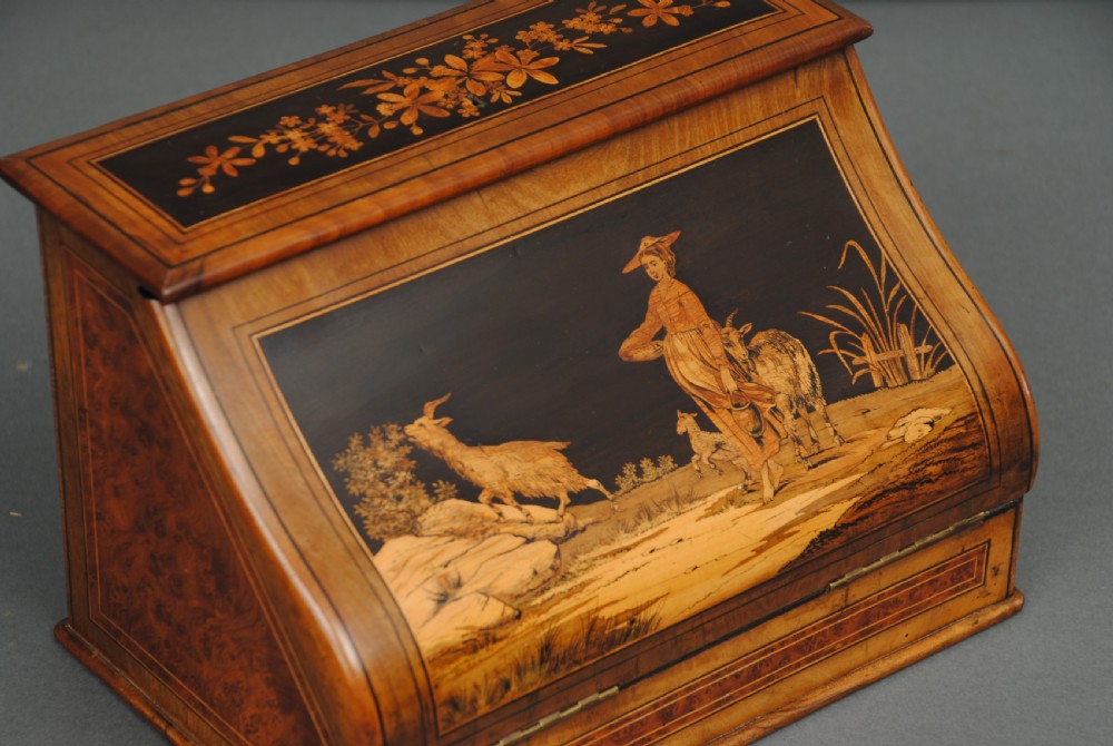 A 19TH CENTURY MARQUETRY ITALIAN LETTER CASKET View III