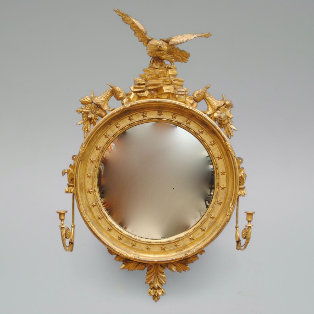 REGENCY GILTWOOD CONVEX MIRROR