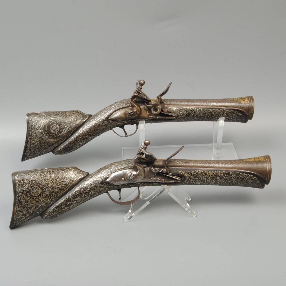 TWO OTTOMAN KNEE BLUNDERBUSS