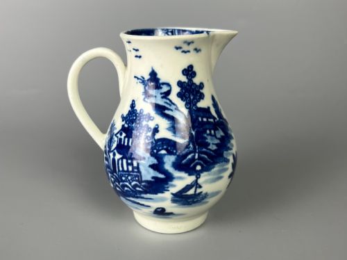 A late 18thc 1st Period Worcester "Bandstand" pattern sparrowbeak jug c.1780