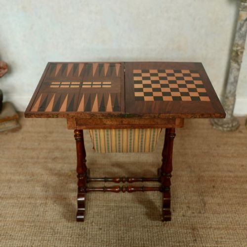 Games Table Rosewood Chess Board 19th Century