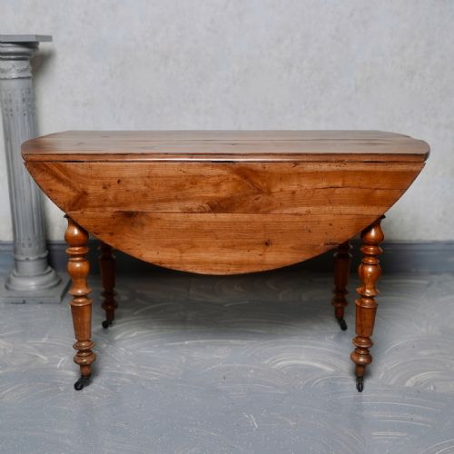 French Fruitwood Dining Table Drop Leaf